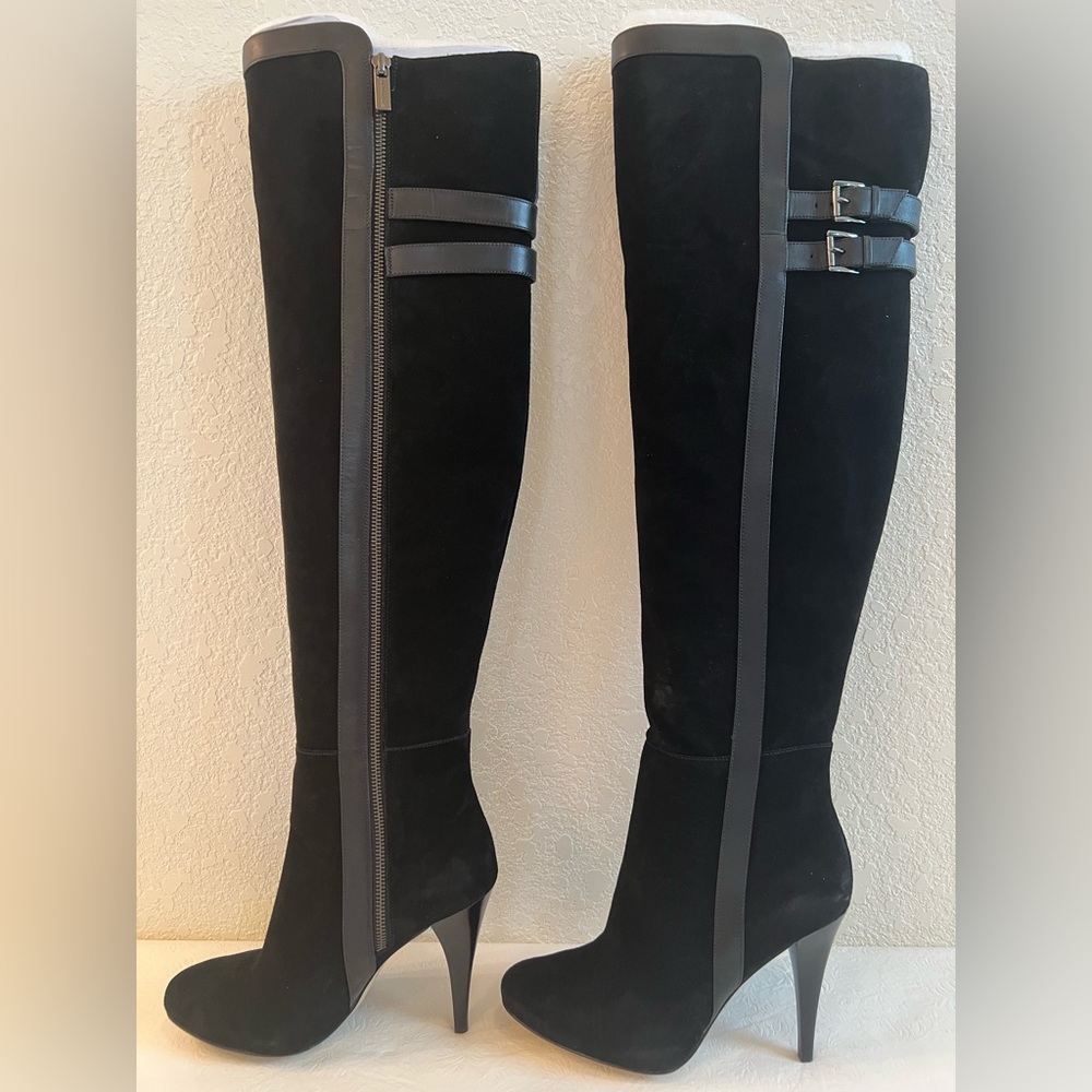 NEW Michael Kors Boots 8-1/2M 8.5M Genuine Suede & Leather OTK Over The Knee - Picture 11 of 16